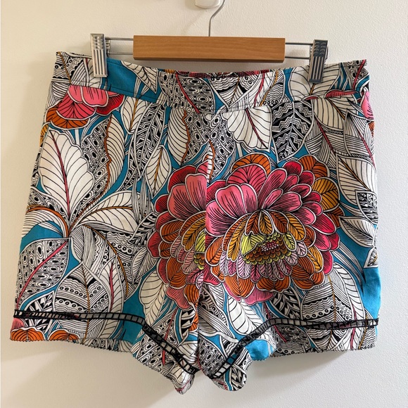 Trina Turk Pants - Trina Turk Multicolor Floral High Waist Shorts Size S